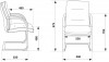 Кресло Бюрократ T-9927SL-LOW-V/BLACK на полозьях черный кожа - БИЗНЕС МЕБЕЛЬ - Интернет-магазин офисной мебели в Екатеринбурге