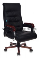 Кресло руководителя Бюрократ T-9909WALNUT, BLACK черный искусственная кожа - БИЗНЕС МЕБЕЛЬ - Интернет-магазин офисной мебели в Екатеринбурге