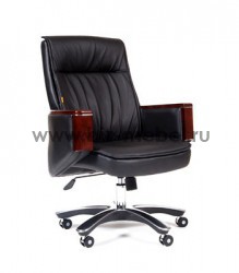 Кресло руководителя CHAIRMAN 790 М низкая спинка черная кожа - БИЗНЕС МЕБЕЛЬ - Интернет-магазин офисной мебели в Екатеринбурге