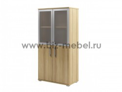 Шкаф со стеклом в профиле МДФ 800*430*1604 S-642  - БИЗНЕС МЕБЕЛЬ - Интернет-магазин офисной мебели в Екатеринбурге