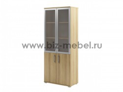 Шкаф со стеклом в профиле МДФ 800*430*2000 S-676 - БИЗНЕС МЕБЕЛЬ - Интернет-магазин офисной мебели в Екатеринбурге