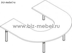 Столы фигурные регулируемые по высоте СДРф-15 - БИЗНЕС МЕБЕЛЬ - Интернет-магазин офисной мебели в Екатеринбурге