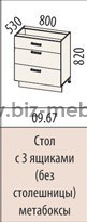 Стол с 3 ящиками ОРАНЖ 09.67 80*53*82см - БИЗНЕС МЕБЕЛЬ - Интернет-магазин офисной мебели в Екатеринбурге