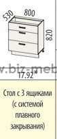 Стол с 3 ящиками Тропикана 17 17.92 80*53*82см плавное закрывание - БИЗНЕС МЕБЕЛЬ - Интернет-магазин офисной мебели в Екатеринбурге